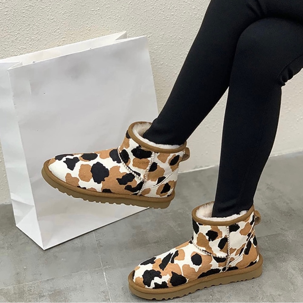 UGG Chestnut Cow Printed Mini Boot
